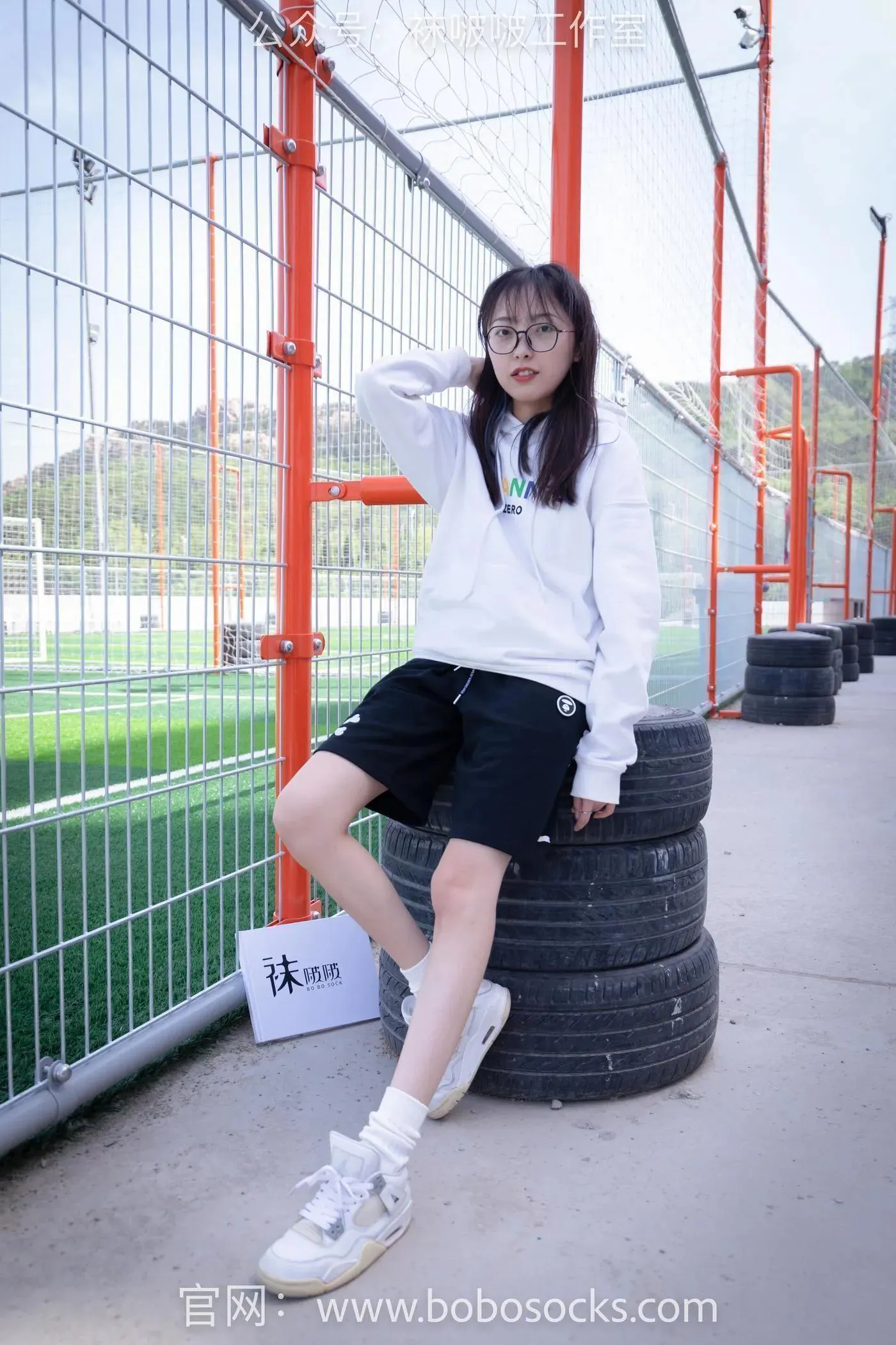 [BoBoSocks袜啵啵]NO.103 稚予-AJ篮球鞋、白棉袜、裸足 [134P]插图7